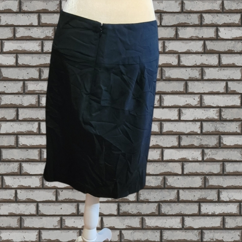 Banana Republic Skirt Size 12 Stretch Black Italian Wool Blend Career